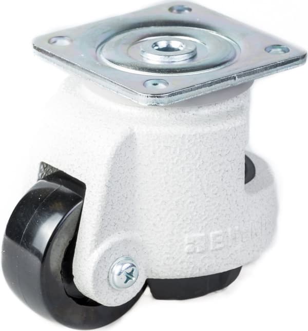 Nivelleringsserie HRP-POA 72G 72 mm drejelig topplade 95x95 mm hjul med nylonplade