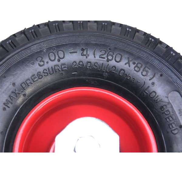 10" 260mm pneumatiske stålhjul 300x4 oppustet - sæt med 4.