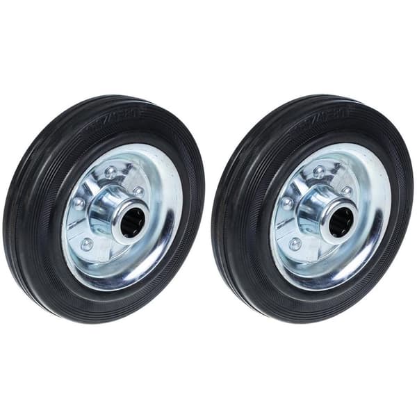 160 mm solidt gummihjul med stålcenter 150 kg pr. 6" lastbilhjul - sæt med 2 stk.
