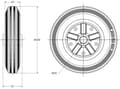 Miniatyrbild 2 av 4: 200 mm 8" svart gummihjul med centrumborrning i pressat stål 25 mm 185 kg - Set om 4