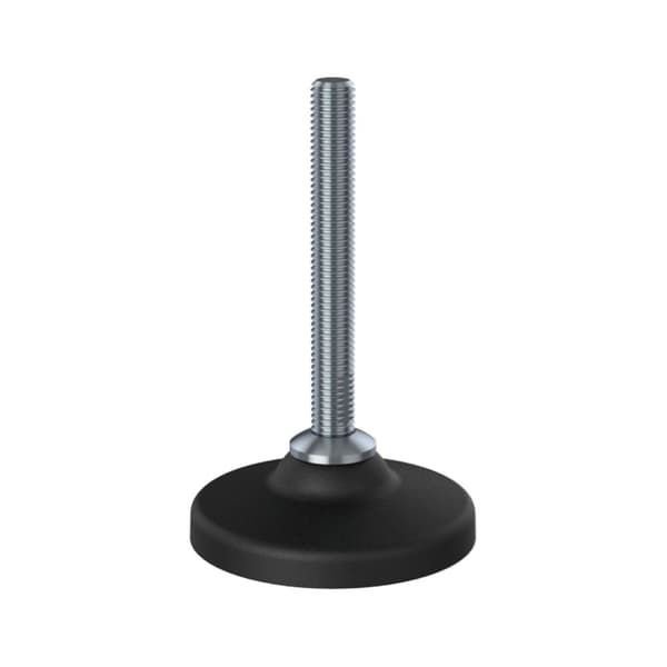 Rustfri nivelleringsfod M12x100 med 80 mm plastfod 1000 kg - sæt med 4 stk.