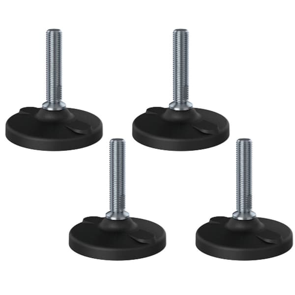 Rustfri nivelleringsfod M16x70x100mm plastfod med huller1500kg - Sæt med 4 stk.