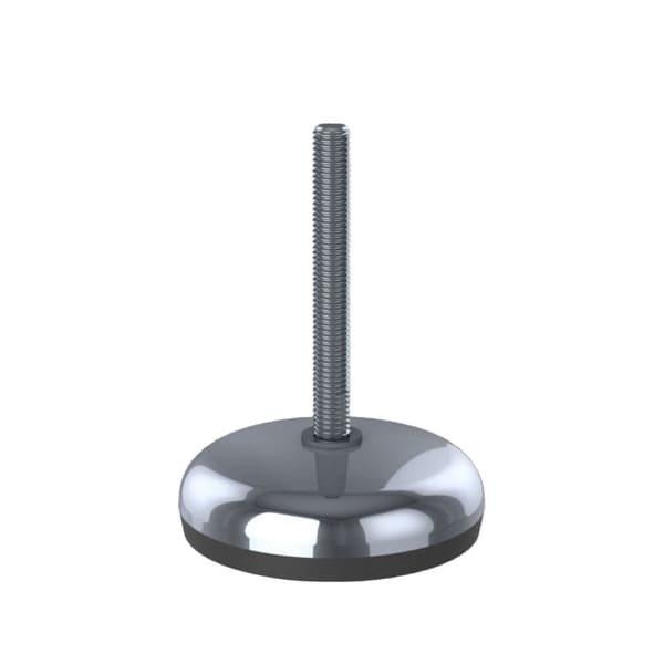 Ruostumaton jalka 12x100x105mm, jalustassa kumityyny + insertit 40x40x1.2mm -Sarja