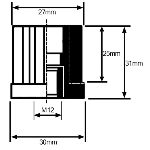Ruostumaton jalka 12x150x50mm, jalustassa kumityyny + insertit 30x30x1.2mm - 4 kpl:n sarja.