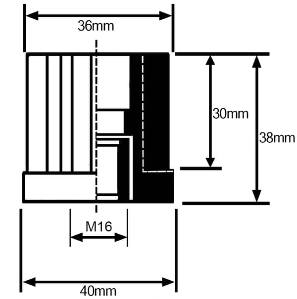 Ruostumaton jalka 16x100x105mm, tyyny ja kiinnitysreikä + insertit 40x40x2.0mm - 4 kpl:n sarja.