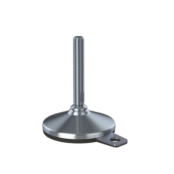 Ruostumaton jalka 16x100x105mm, tyyny ja kiinnitysreikä + insertit 40x40x2.0mm - 4 kpl:n sarja.