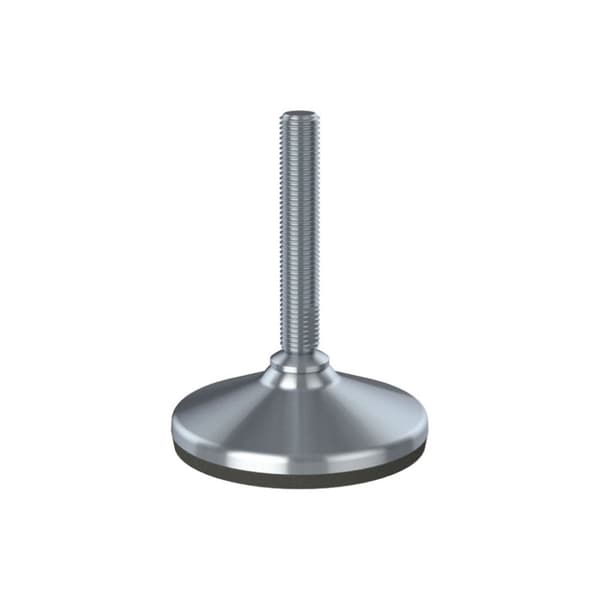 Ruostumaton jalka 16x100x105mm, jalustassa on kumityyny + insertit 40x40x1.50mm -Sarja