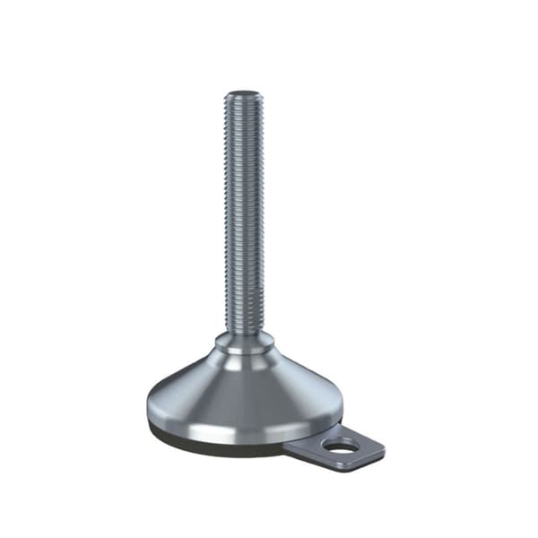 Ruostumaton jalka 16x100x80mm, tyyny ja kiinnitysreikä + insertit 50x50x2.0mm - 4 kpl:n sarja.