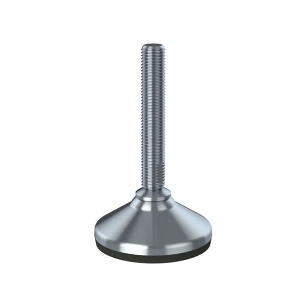 Ruostumaton jalka 16x100x80mm, jalustassa kumityyny + insertit 40x40x2.0mm - 4 kpl:n sarja.