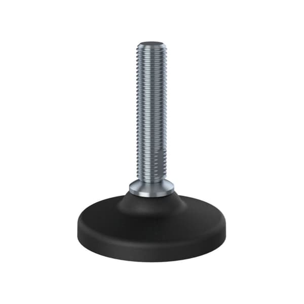 Rustfri nivelleringsfødder 16x70 plastbase + indsatser 40x40x12 2,0 mm - 4 stk.