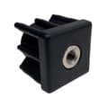 Pikkukuva 3 / 8: Ruostumaton jalka 16x150x105mm, tyyny ja kiinnitysreikä + insertit 40x40x1.5mm - 4 kpl:n sarja.
