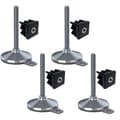 Pikkukuva 1 / 8: Ruostumaton jalka 16x150x105mm, tyyny ja kiinnitysreikä + insertit 40x40x1.5mm - 4 kpl:n sarja.