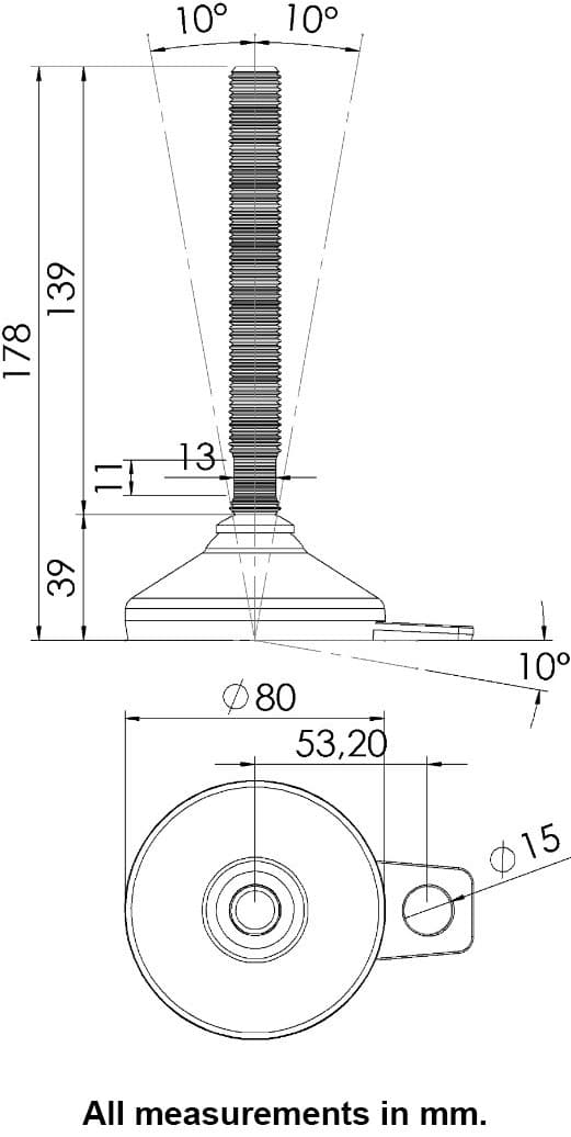Ruostumaton jalka 16x150x80mm, tyyny ja kiinnitysreikä + insertit 40x40x1.5mm - 4 kpl:n sarja.