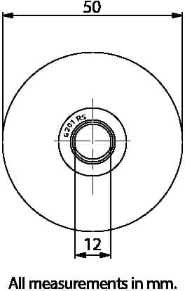 50 mm V-spårshjul med 1 kullager