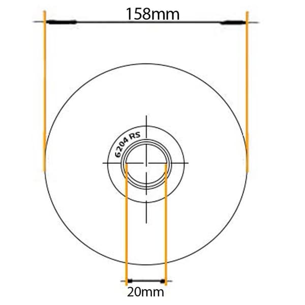160 mm V-rillehjul med 2 kuglelejer