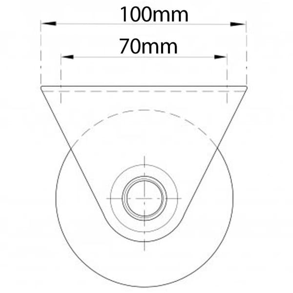 80 mm V-rillehjul i fast beslag
