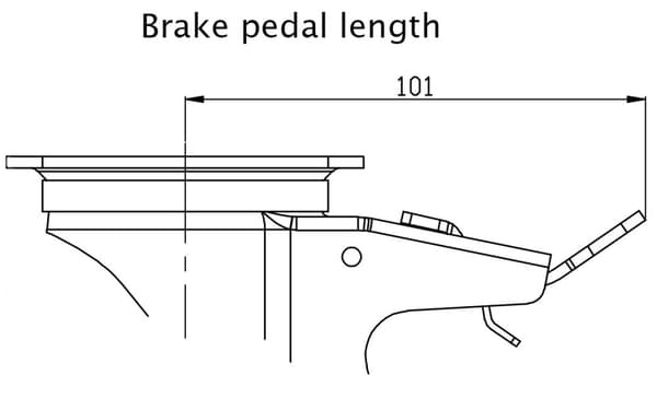 80 mm 3" hjul med gummidæk, bremse og fastgjort, stærk kapacitet på 280 kg, sæt med 4 stk.