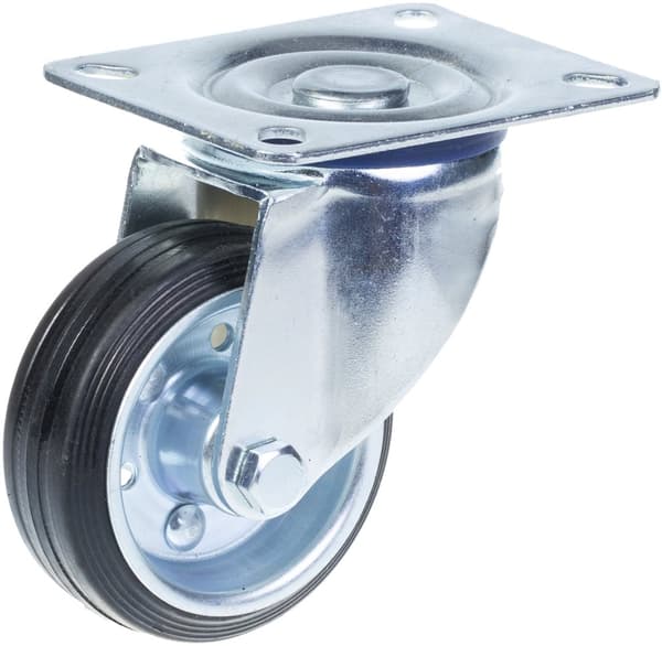 80 mm 3" hjul med gummidæk, drejelig og bremse, stærk kapacitet på 280 kg, sæt med 4 stk.