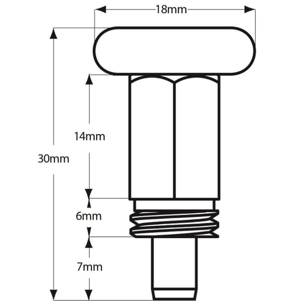 Indeksstempel rustfrit hus M10x1.00 med 6 mm stift