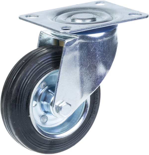 100mm 4" kumirengas, kääntyvä ja kiinteä, vahva 360kg kantavuus, 4 kpl:n sarja.