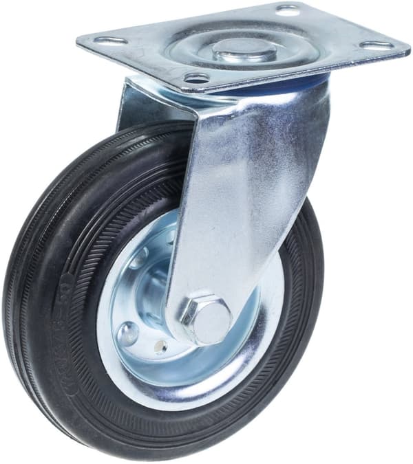 125 mm 5" hjulgummidæk, drejeligt, stærk kapacitet på 240 kg, sæt med 2 stk.