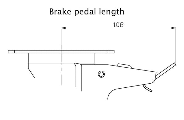 125 mm 5" gummihjul, drejelig og bremse, stærk kapacitet på 480 kg, sæt med 4 stk.