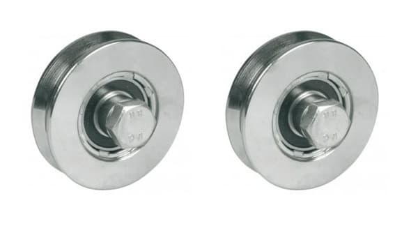 100 mm V-rillehjul med 2 kuglelejer - sæt med 4 stk.