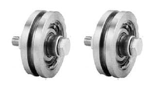 120 mm fyrkantigt spårhjul med 1 kullager - Set om 2