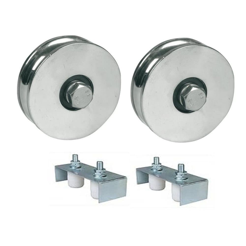 100 mm R-spårhjul med 2 BB & 30x40 grindstyrningar i fäste x2