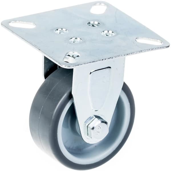 50 mm faste hjul med grå TPR-gummi på midterhjul af polypropylen