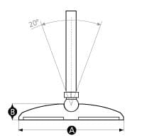 M16x100 Förzinkad utjämningsfot 100 mm plastfot 900 kg - Set om 4