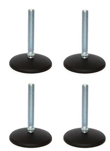 M16x100 Förzinkad utjämningsfot 100 mm plastfot 900 kg - Set om 4