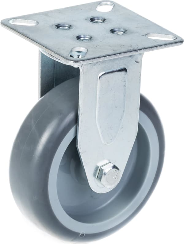 75 mm 3" hjul med gråt gummidæk, fast, 120 kg kapacitet, sæt med 2 stk.