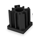 M10x90 zinkfod med 80 mm, base + indsatser 40x40x1,5 mm - Sæt med 4 stk.
