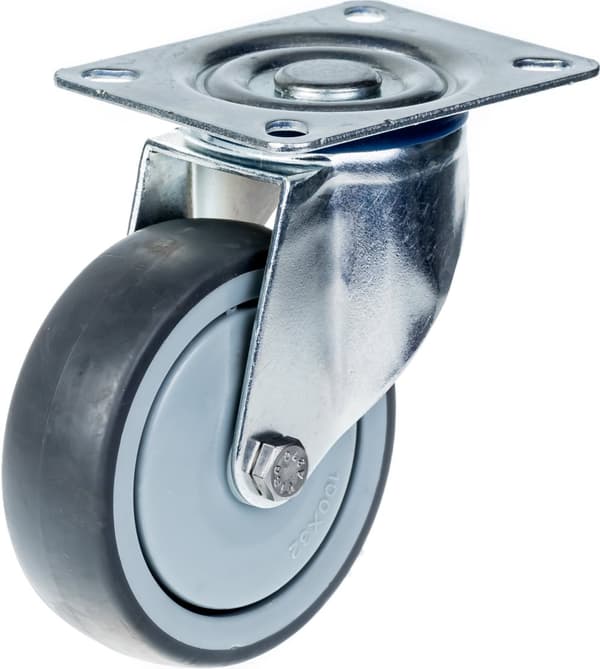 80mm 3" pyöräteline harmaalla kumirenkaalla kääntyvä ja kiinteä vahva 320kg kantavuus, 4 kpl:n sarja.
