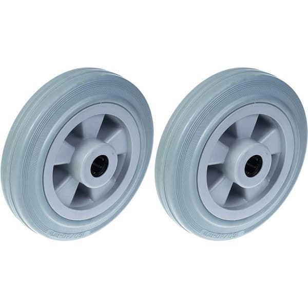 160 mm 6" hjul med gråt gummidæk og plastcenter 270 kg kapacitet, sæt med 2 stk.