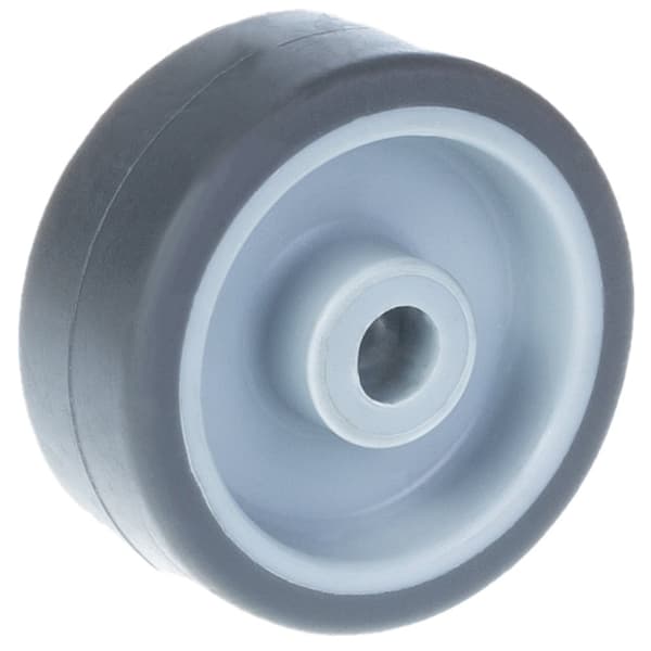 50 mm hjul med grått TPR-gummi på polypropylencentrum