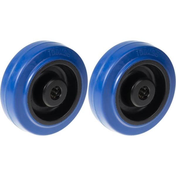 125mm 5" hjul blå gummi med nylon center rustfrit leje 400kg, sæt af 2