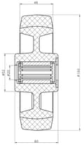 Miniatyrbillede 3 af 5: 160mm 6" hjul blå gummi med nylon center rustfrit leje 700kg, sæt af 2
