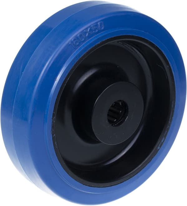 160mm 6" hjul blå gummi med nylon center rustfrit leje 700kg, sæt af 2