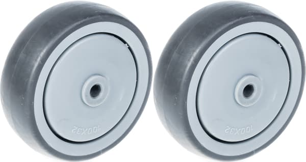 125 mm 5" hjul i grå gummi med plastcenter, stærk kapacitet på 260 kg, sæt med 2 stk.