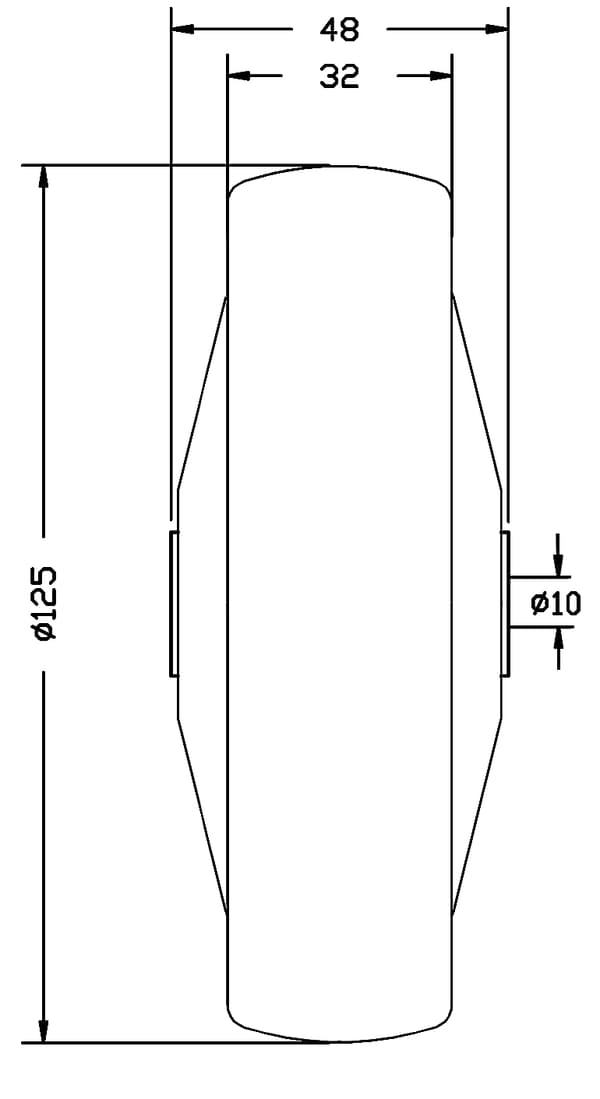 125 mm 5" hjul i grå gummi med plastcenter, stærk kapacitet på 520 kg, sæt med 4 stk.