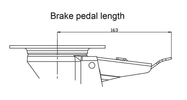 200 mm 8" sort gummihjul med bremse, stærk kapacitet på 1400 kg, sæt med 4 stk.