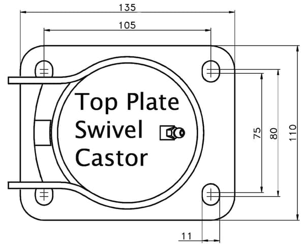152 mm 6" hjul, sort gummi, drejelig, stærk kapacitet på 660 kg, sæt med 2 stk.