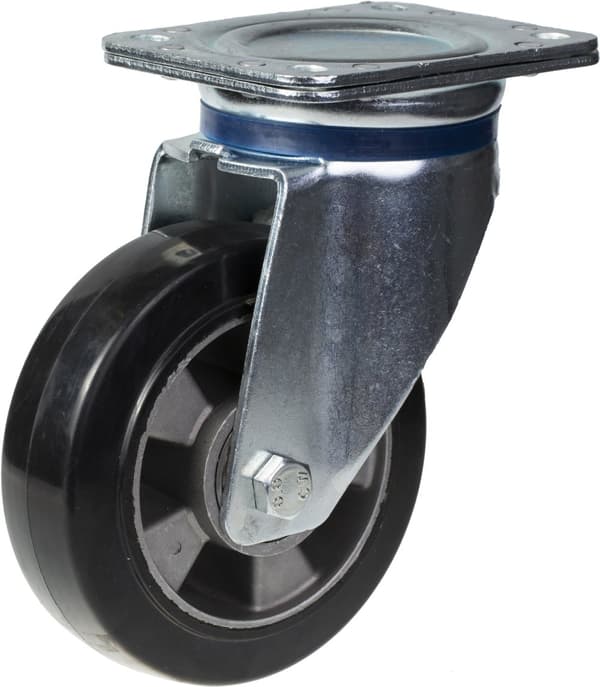 152 mm 6" hjul, sort gummi, drejelig, stærk kapacitet på 660 kg, sæt med 2 stk.