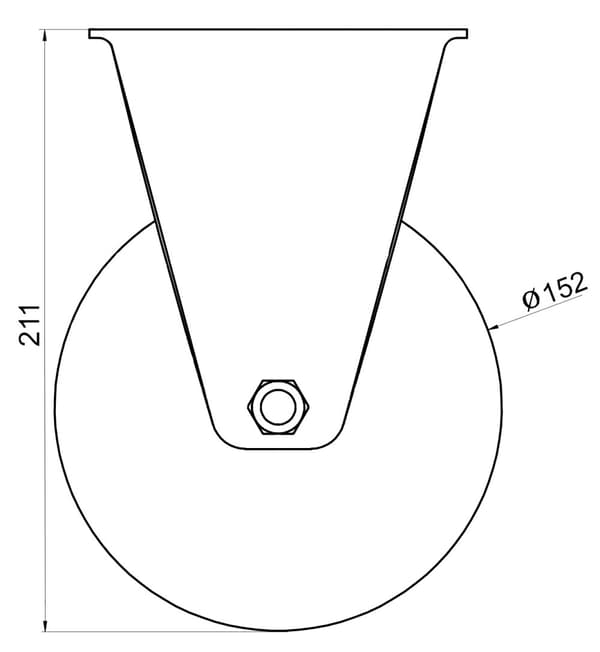 152 mm 6" hjul i sort gummi med fast kapacitet på 660 kg, sæt med 2 stk.