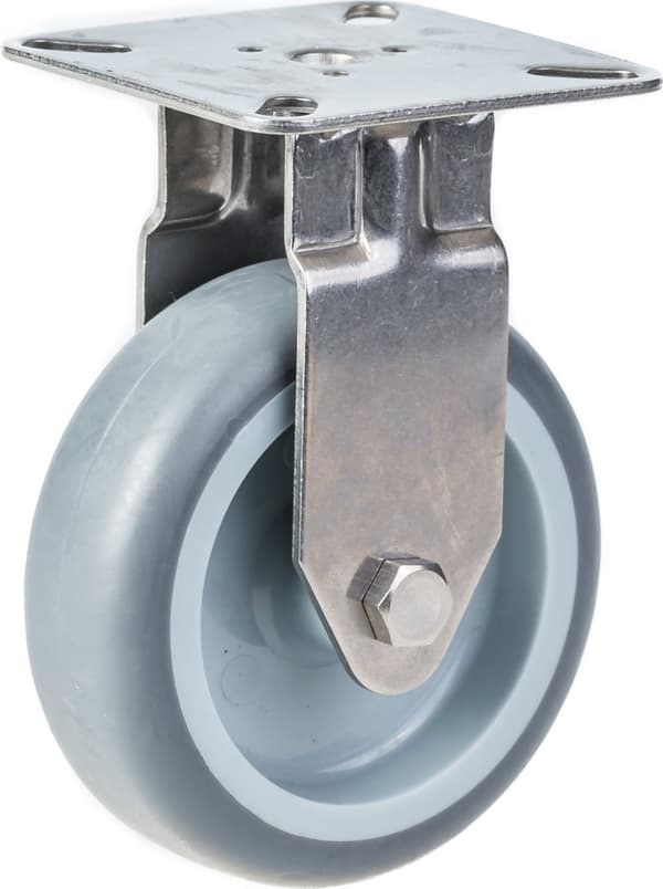 75mm 3" ruostumattomasta teräksestä valmistettu harmaa kumirosteri, kiinteä, 240kg, 4 kpl:n setti