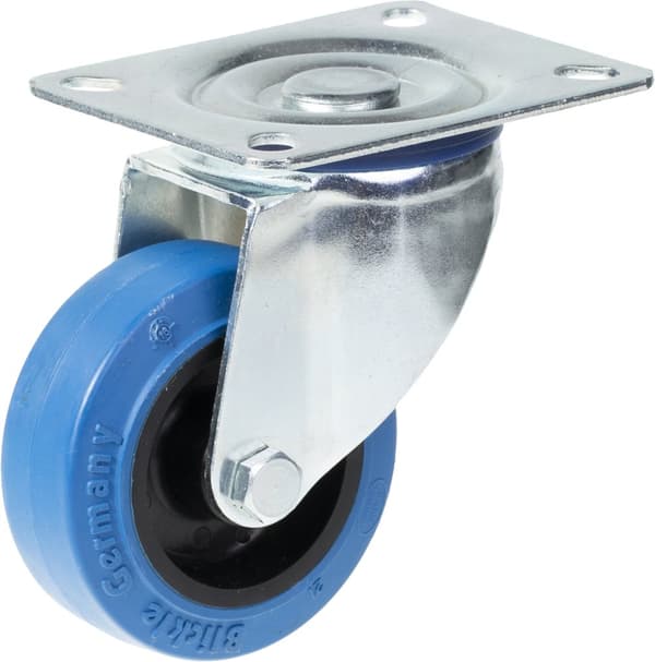 80mm 3" sininen kumi pyörivä kääntöpyörä vahva 560kg kapasiteetti, 4 kpl:n sarja.