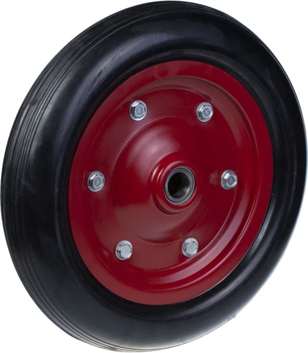 350 mm 14" hjul gummidæk presset stålcenter 25 mm stærk 700 kg, sæt af 2