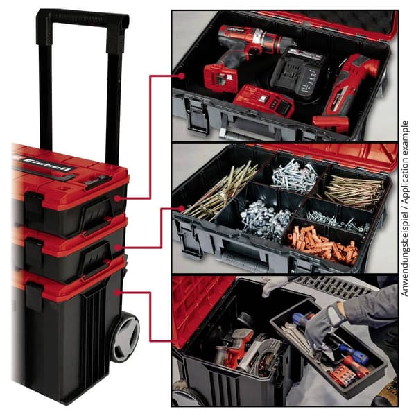 Einhell E-Case Tower 4540015 Transportväska Plast Svart, Röd (L x B x H) 430 x 400 x 675 mm